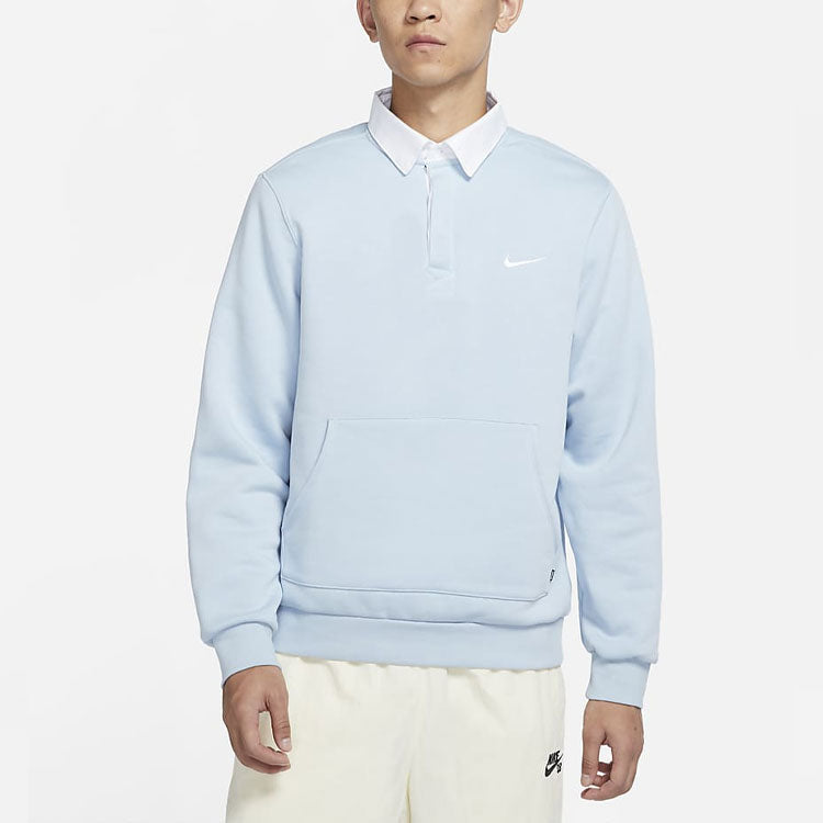 Men's Nike SB Fleece Skateboard Knit Breathable Embroidered Autumn Blue DM6483-440
