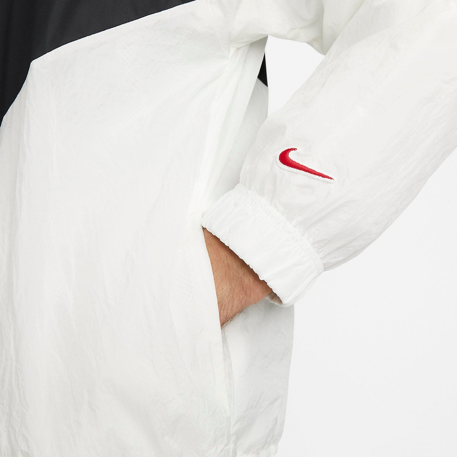Nike Sportswear Statement Woven HBR Jacket Asia Sizing 'Sail Black' DV0531-133