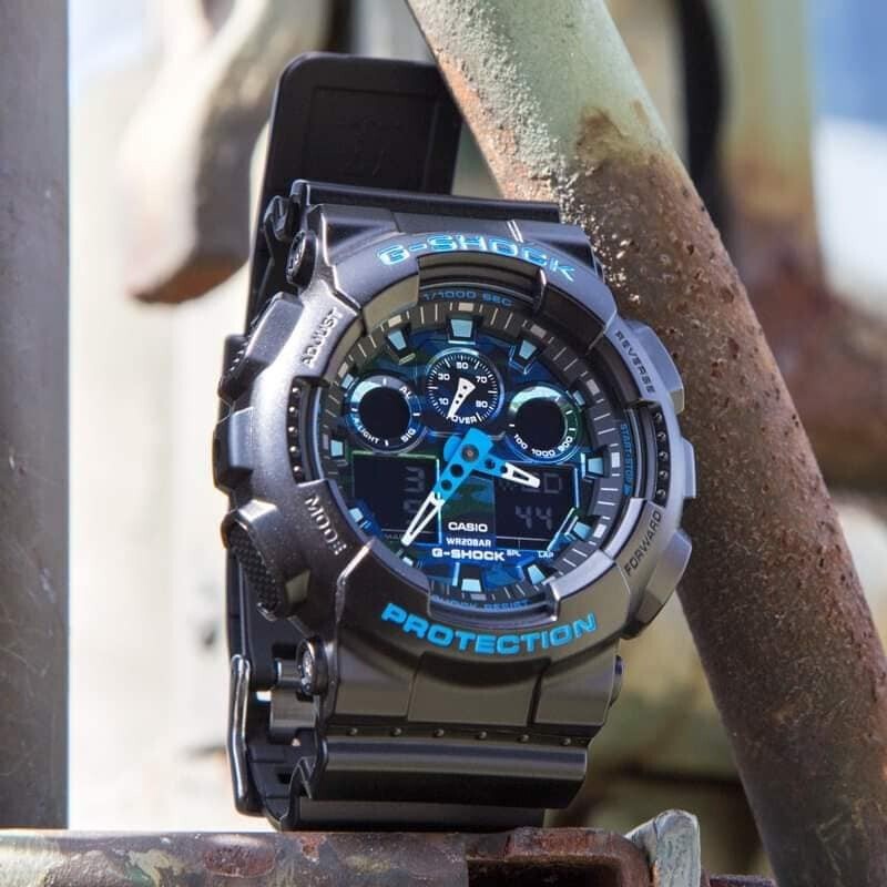 CASIO G-Shock Analog-Digital 'Black Blue' GA-100CB-1A
