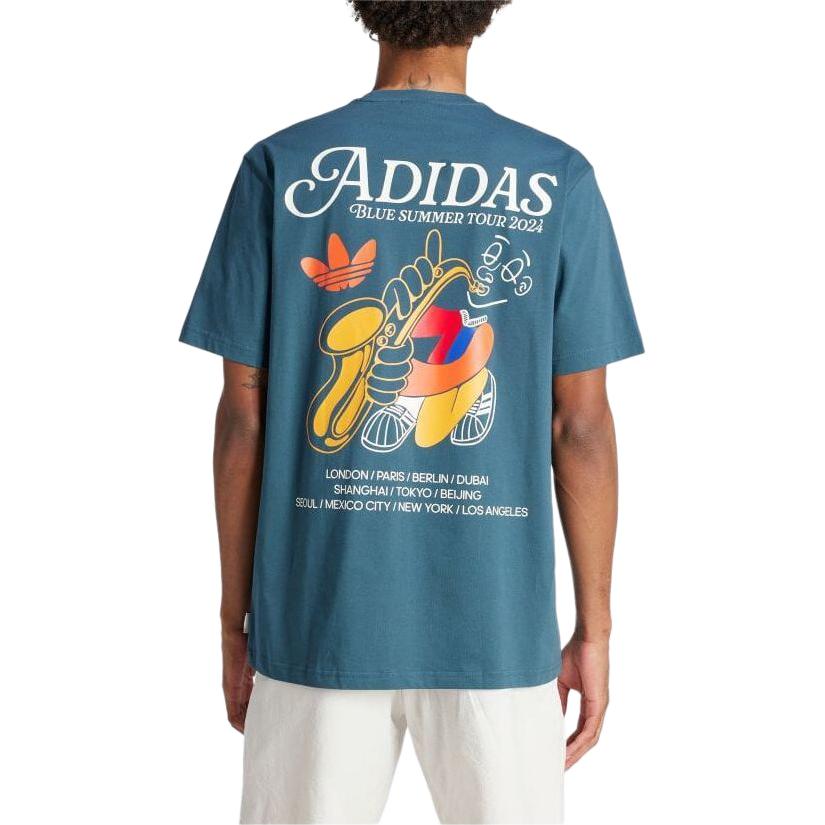 adidas Fire Trefoil Graphic T-shirt Asia Sizing 'Turquoise' IS0225