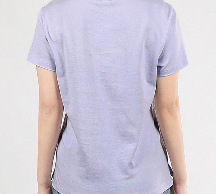(WMNS) PUMA Casual Sports Breathable Alphabet Printing Round Neck Short Sleeve Purple 596512-46