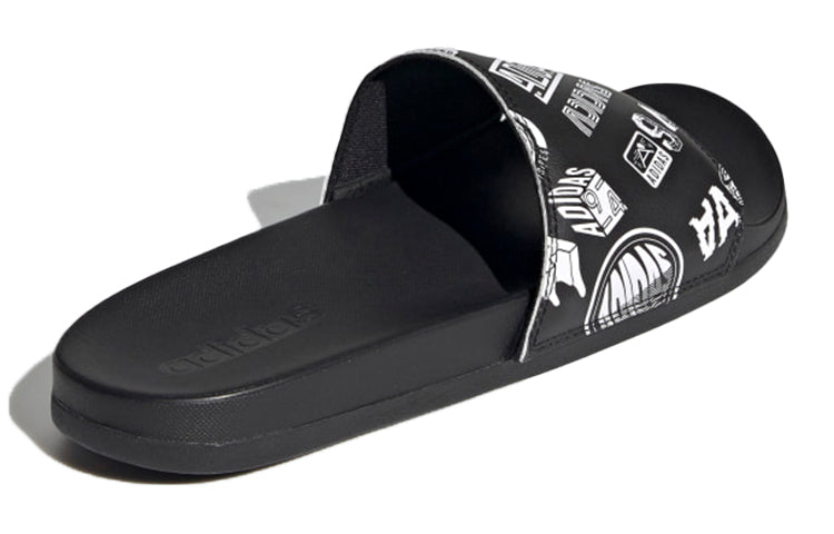 adidas Adilette Comfort Slide 'All Over Logos - Black' FZ1750