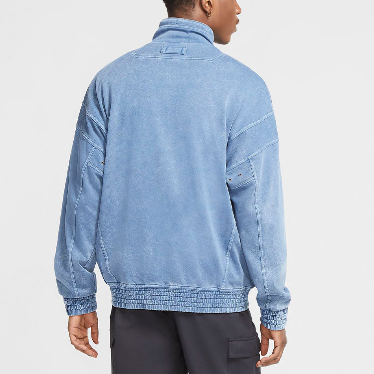 Men's Nike Sportswear Knit Washed Blue Jacket CV4354-442