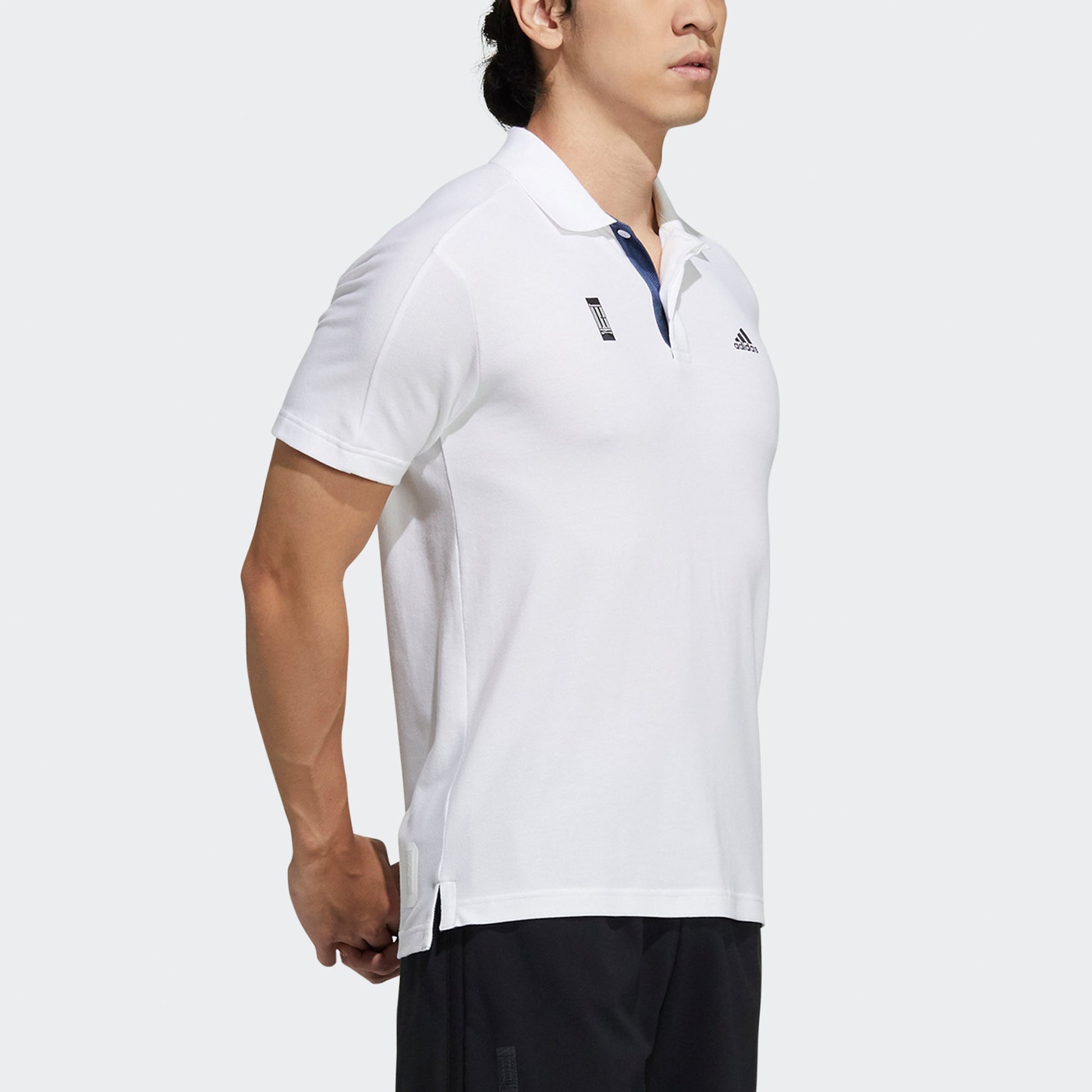 adidas Series Logo Printing Solid Color Short Sleeve Polo Shirt White GP0827
