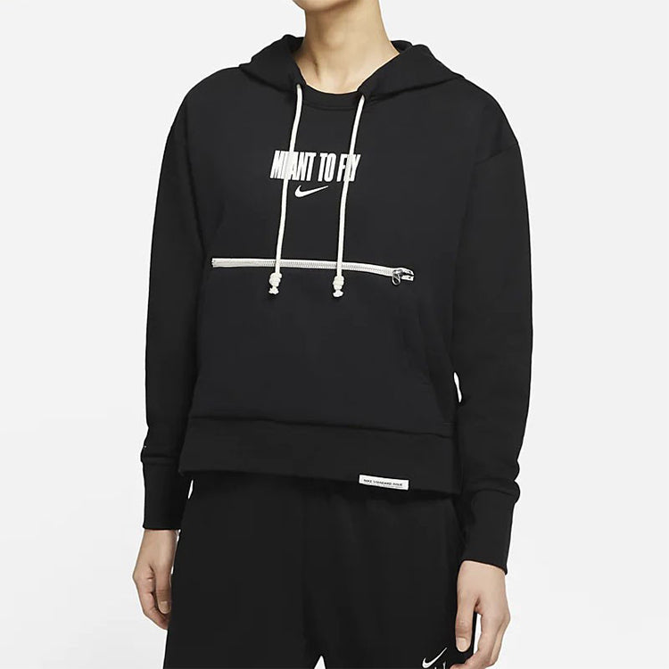 (WMNS) Nike Casual Sports Printing Basketball Hoodie Black CZ6601-010