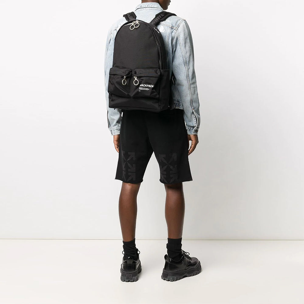 Off-White Quote Tote Backpack 'Black/White' OMNB017F20FAB0021001