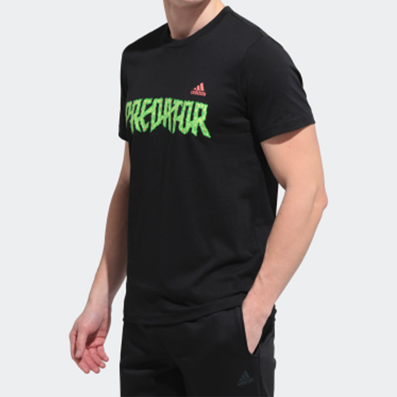 adidas Soccer/Football Sports Round Neck Short Sleeve Black FJ4572