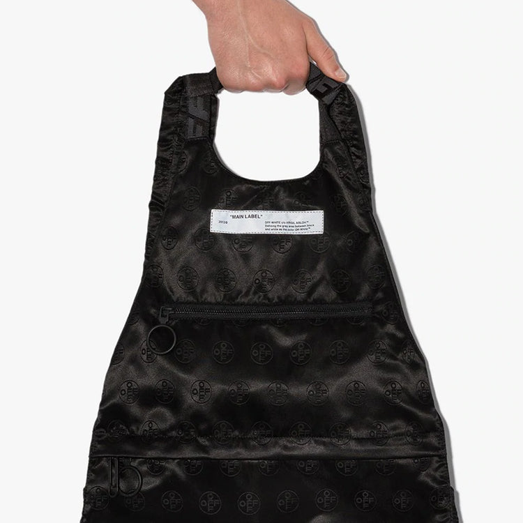 Off-White logo Jacquard Backpack schoolbag Black OMNB027S20G490201000