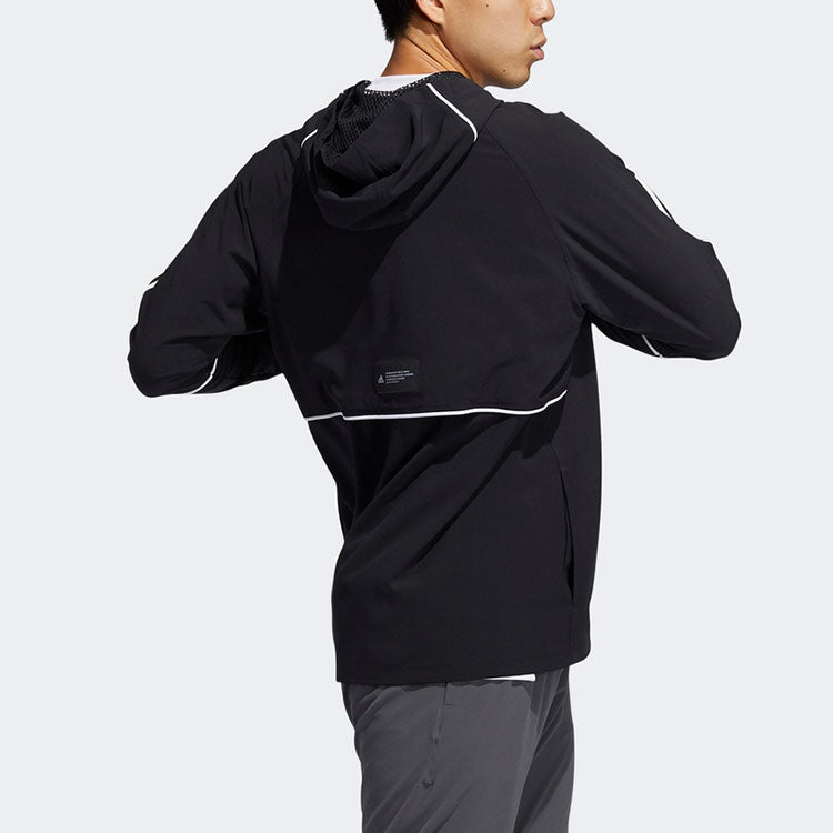 adidas Zipper Sports Hooded Jacket Black GL4799