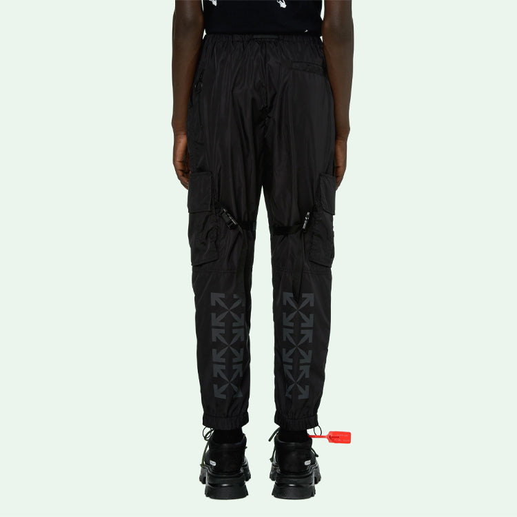 Off-White SS21 Arrow Printing Cargo Pants Black OMCF004R21FAB0021010