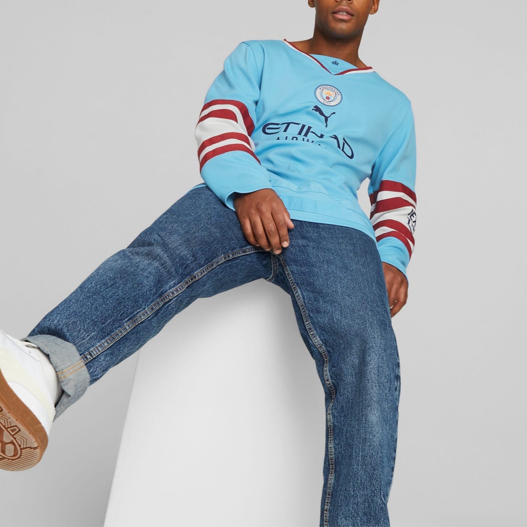 PUMA Manchester City Oversize Winter Long Sleeves Jersey 'Blue' 769465-01