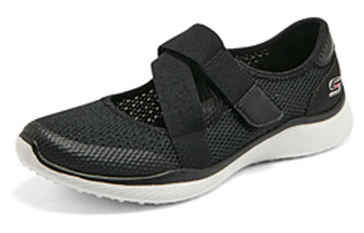 (WMNS) Skechers Lightweight Sports Shoes 'Black White' 896097-BKW