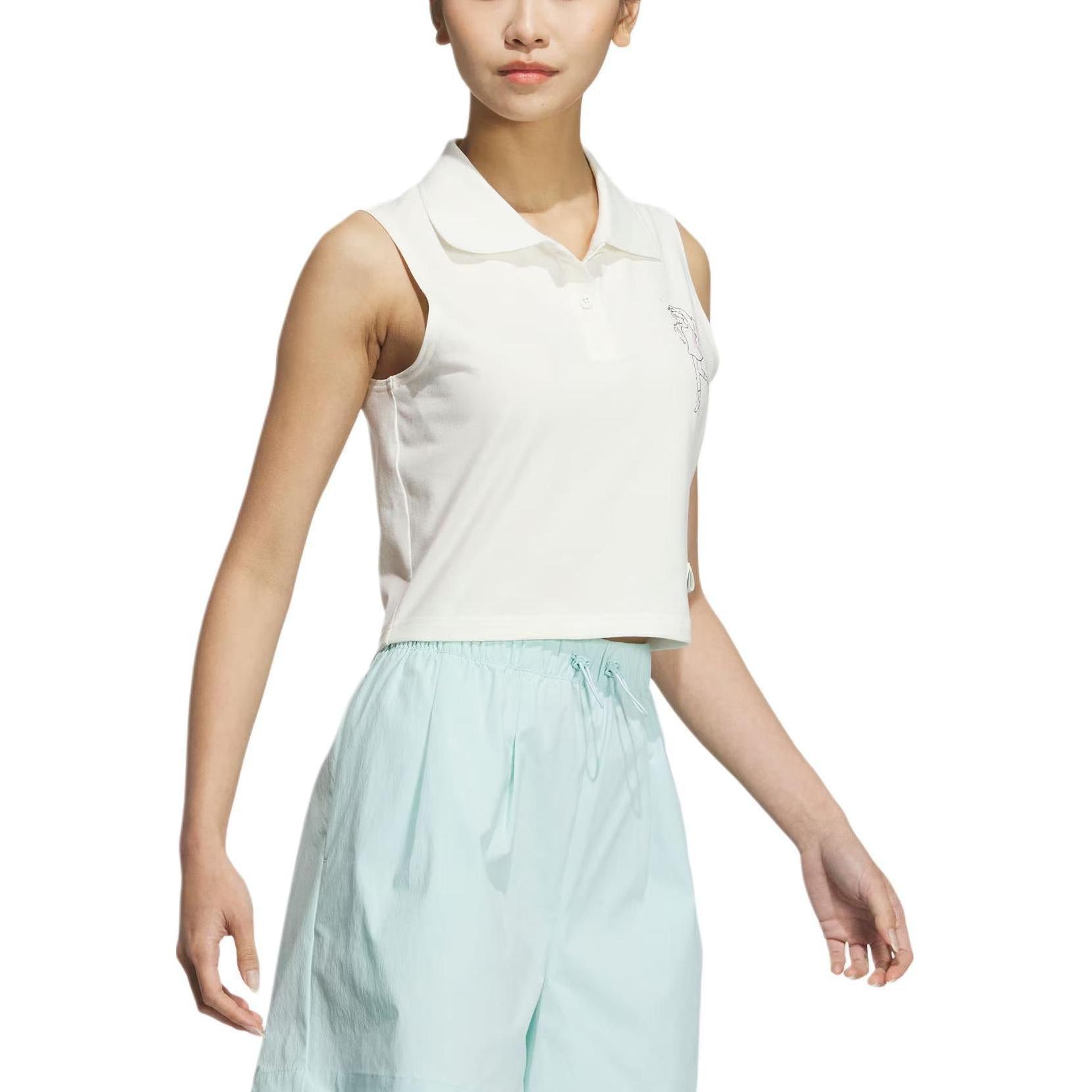 (WMNS) adidas Flower Print Polo Shirt Asia Sizing 'White' JP0722
