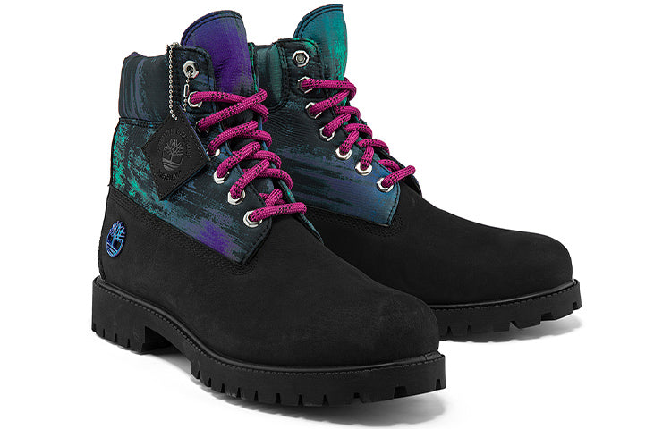 Timberland Heritage NL Sky 6 Inch Waterproof Boots 'Black Nubuck with Print' A2M69001