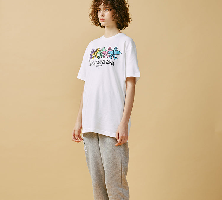 PJs Vigor Pattern Printing Short Sleeve Unisex White 20SSTS1025-P