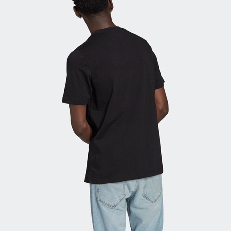 adidas originals SS22 Essential Tee Athleisure Casual Sports Solid Color Logo Short Sleeve Black GN3416