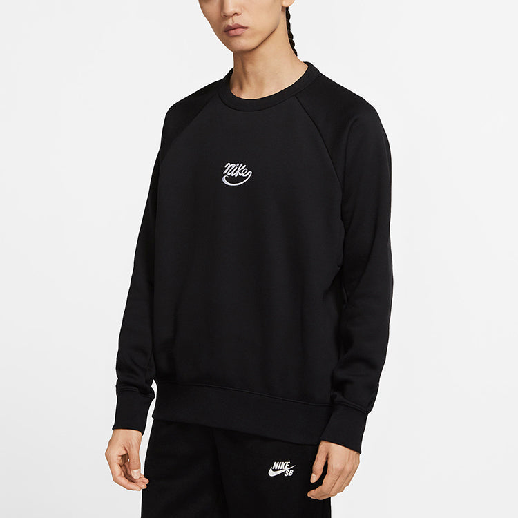 Nike SB ICON Fleece Lined Skateboard Casual Sports Round Neck Pullover Black 885846-010