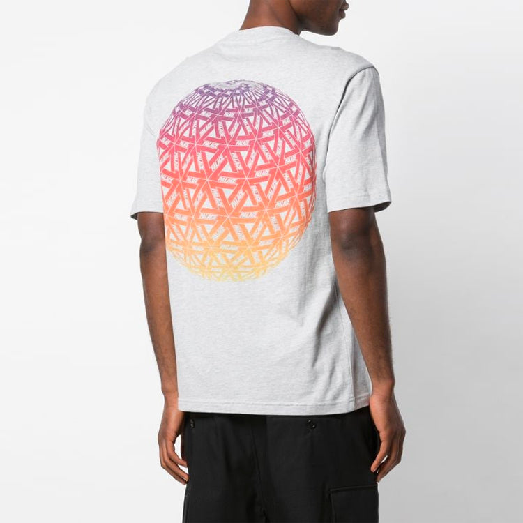 Men's PALACE Globular T-Shirt Back Printing Short Sleeve Gray P16TS154