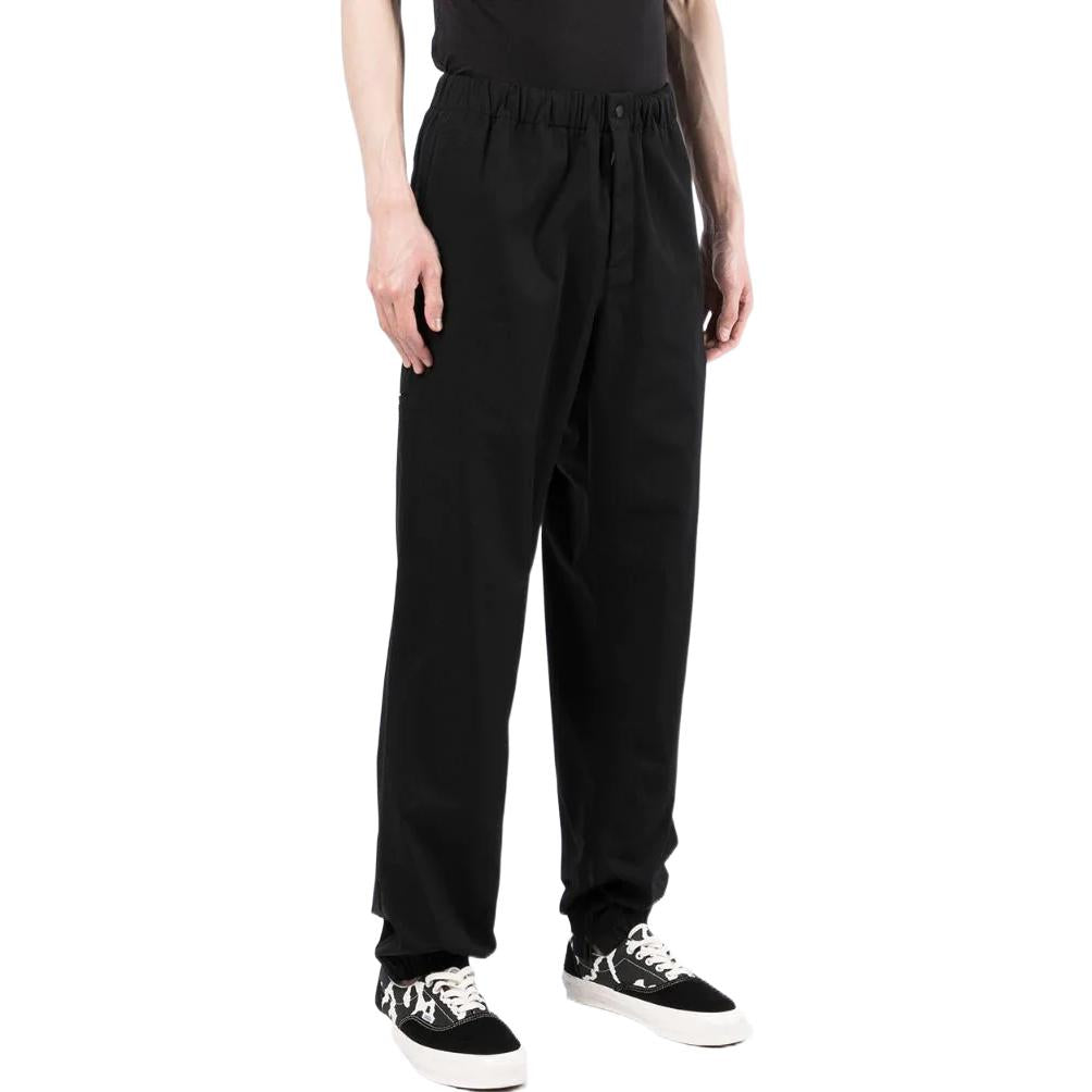 Men's Off-White SS22 Solid Color Elastic Waistband Straight Casual Pants/Trousers Version Black OMCG029F21FAB0011010