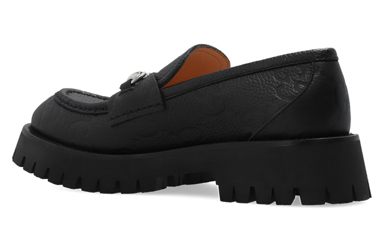 (WMNS) Gucci with Horsebit Leather Lug Loafers 'Core Black' 756501-AACJC-1000