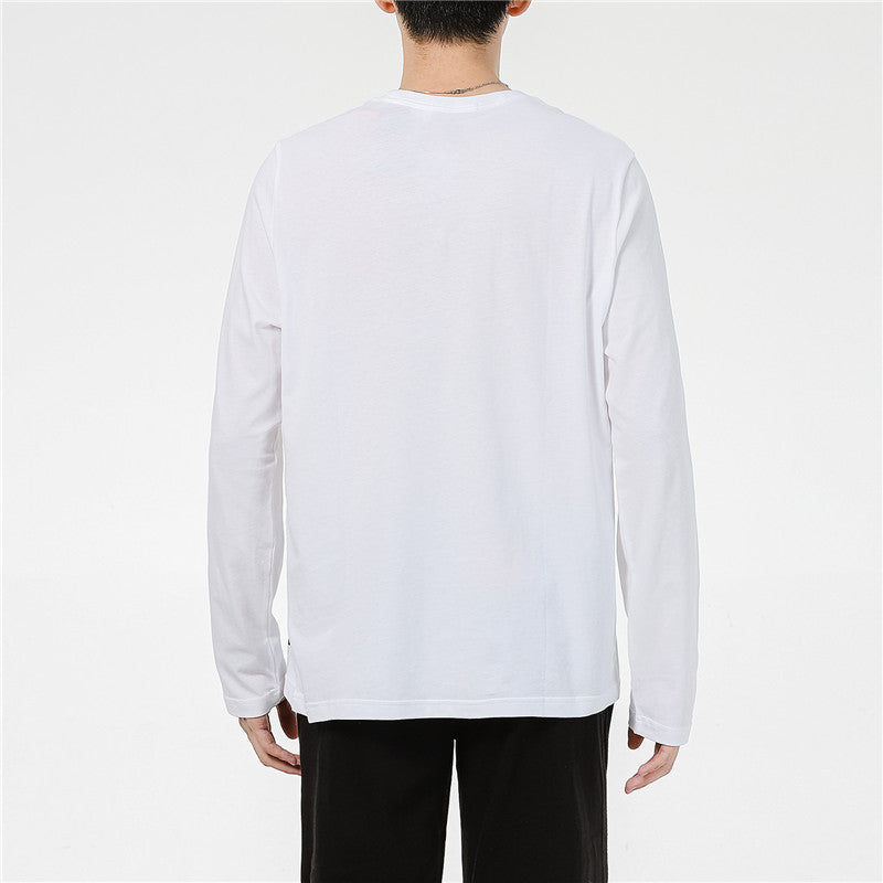 PUMA Logo Print Training Sports Breathable Round Neck Long sleeve T Shirt Men s White 589027-02