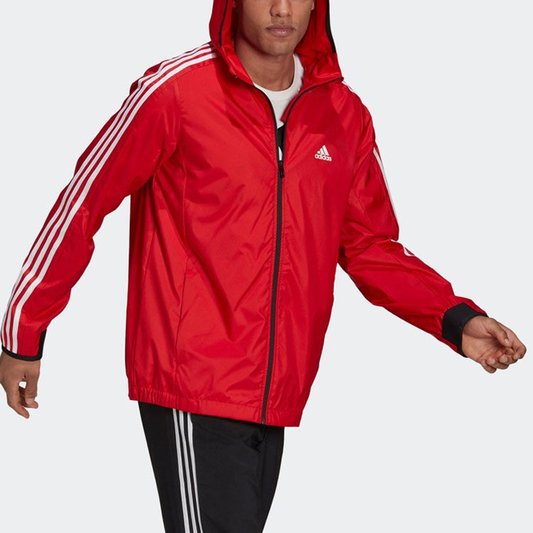 adidas Men's Sport Woven Windbreaker Jacket Red GQ0624