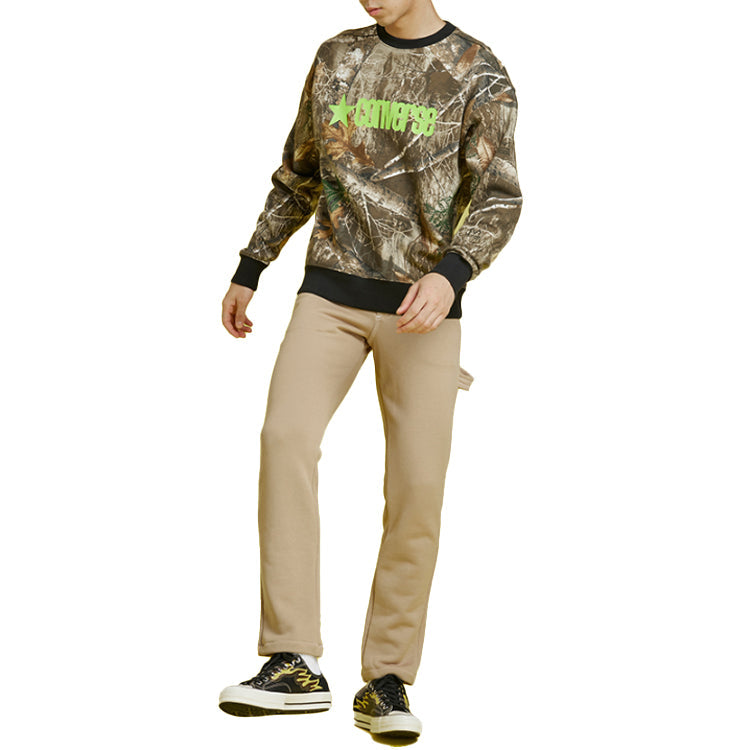 Men's Converse Retro Pattern Logo Printing Round Neck Pullover Camouflage 10019970-249