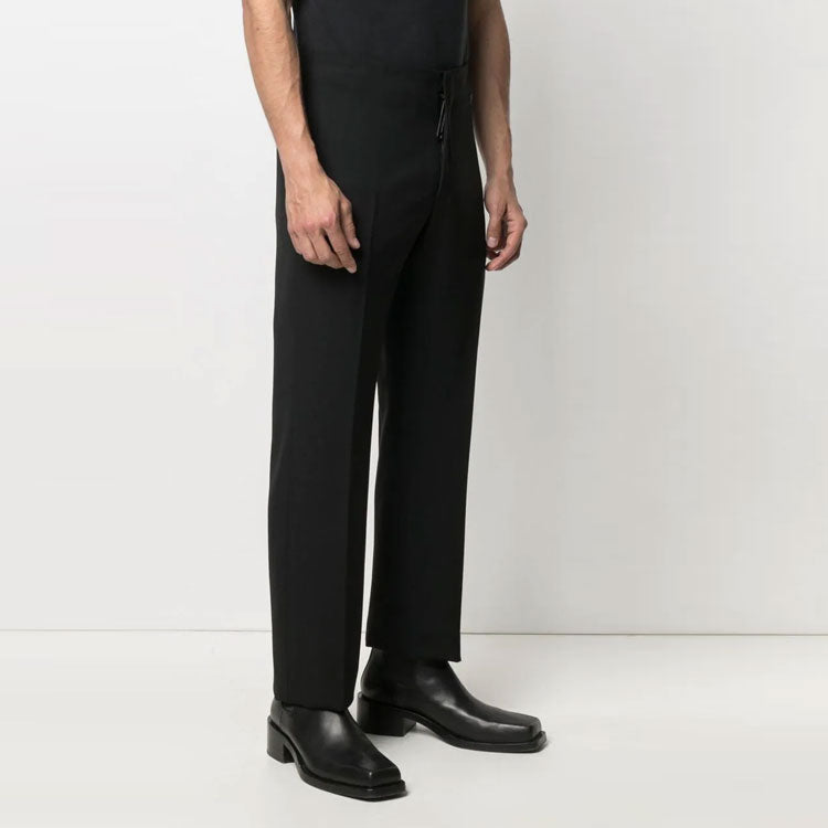 Off-White SS21 Logo Straight Casual Long Pants Slim Fit Version Black OMCA176S21FAB0021000