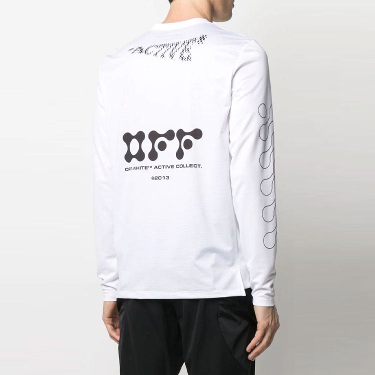 Off-White SS21 Logo Pattern Printing Long Sleeves Slim Fit Version White OMVB013V21FAB0020110