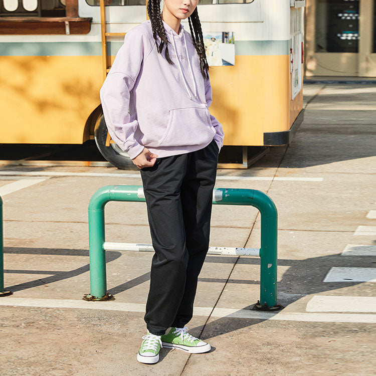 (WMNS) Converse Logo Embroidery Knitting Hoodie Purple 10023945-A03