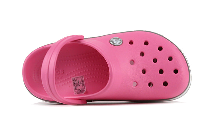 (PS) Crocs Crocband Bold Logo Outdoor Flat Heel Minimalistic Sports Pink Sandals 206022-65Y