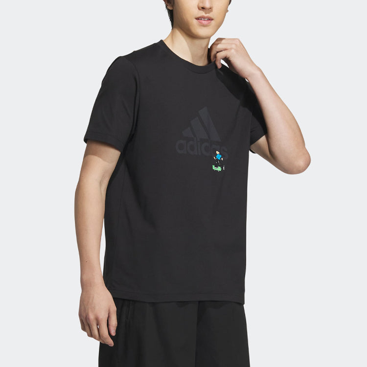 adidas Graphic Logo T-Shirts 'Black' IA8155