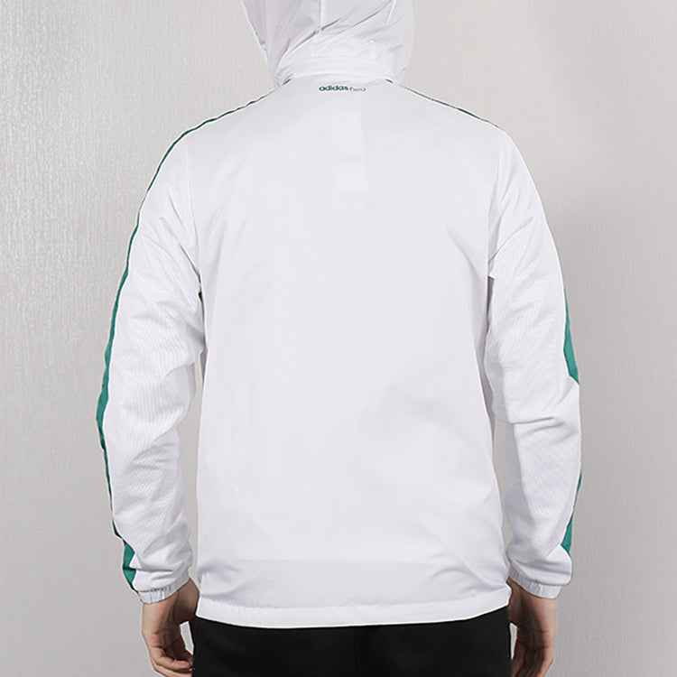 adidas neo Colorblock Breathable Athleisure Casual Sports Stand Collar Jacket White DW8117