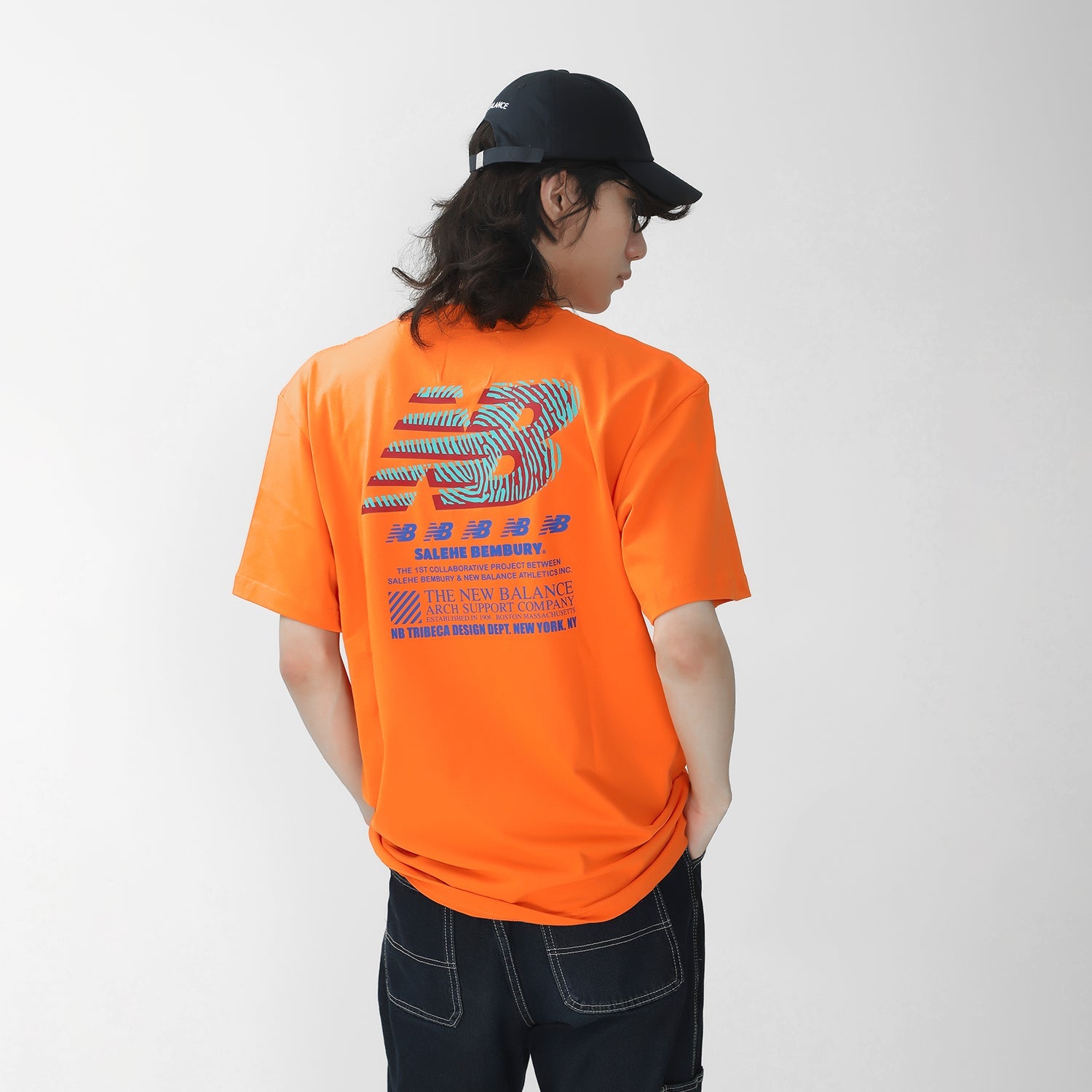 New Balance x Salehe Bembury Unisex Printing Logo Round-neck Tee Orange MT11563-VRO