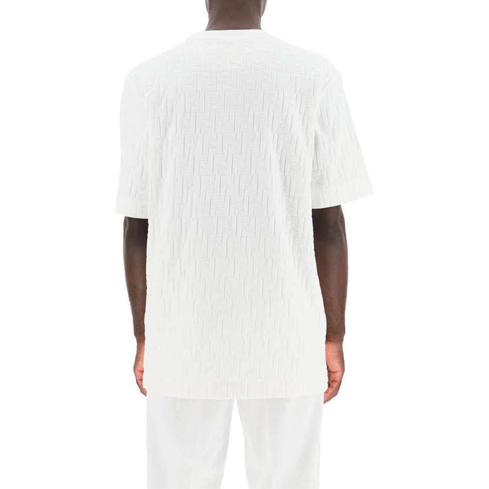 Men's FENDI Suede Short Sleeve White FY0936AA8AF0QA0