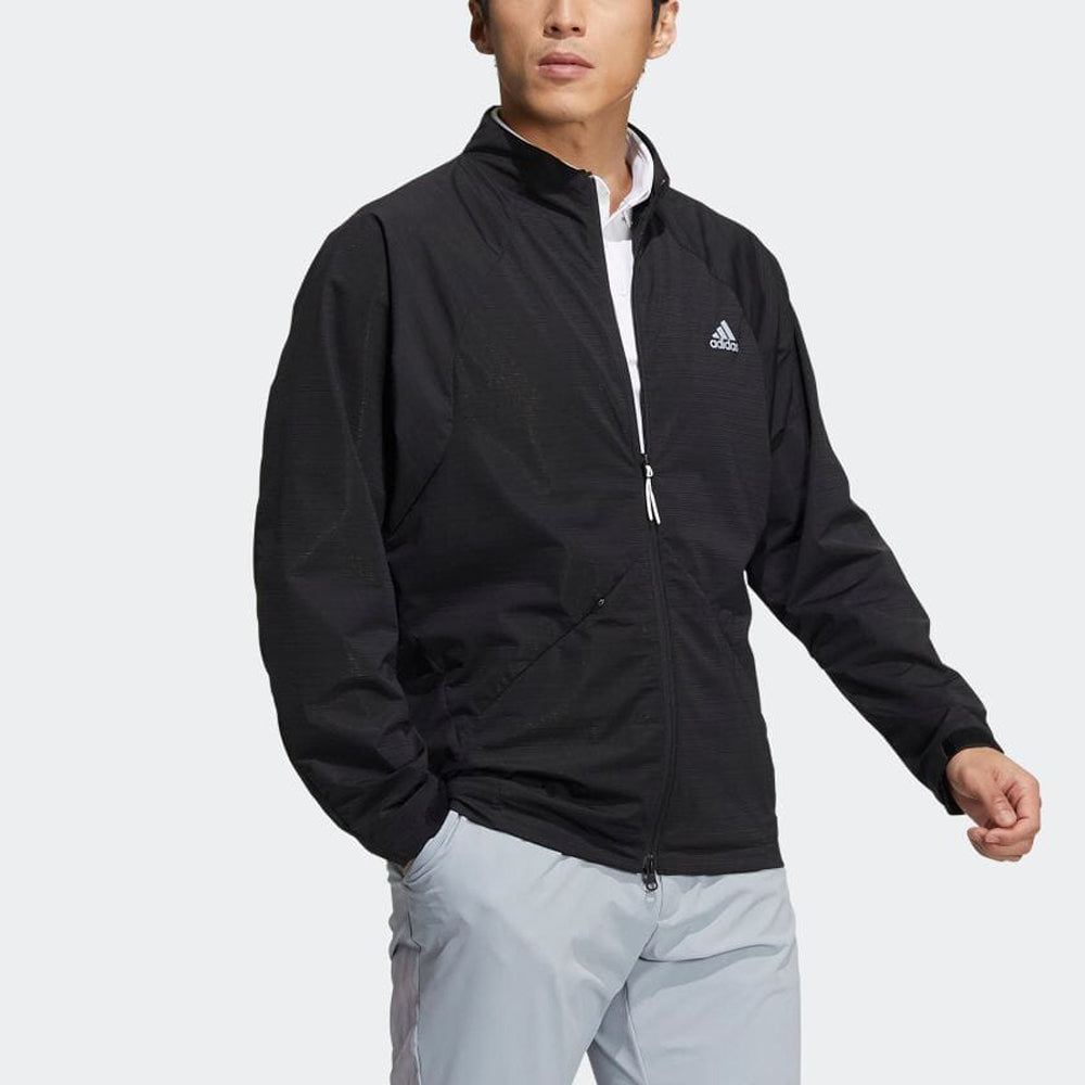 Men's adidas Solid Color Zipper Stand Collar Brand Logo Jacket Japanese Version Black HB3645