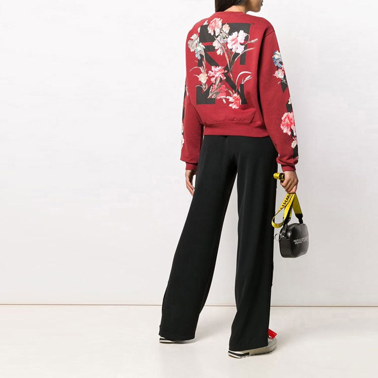 (WMNS) Off-White Flower Printed Sweater Burgundy OWBA026E190030662410
