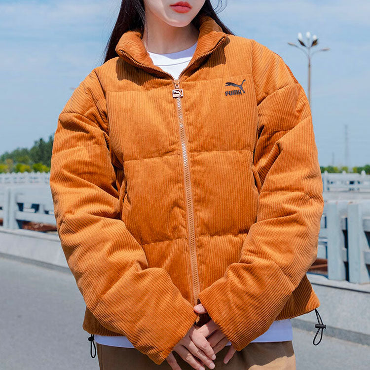 PUMA Classics Oversized Short Polyball Puffer Winter Jacket 'Brown' 535581-74