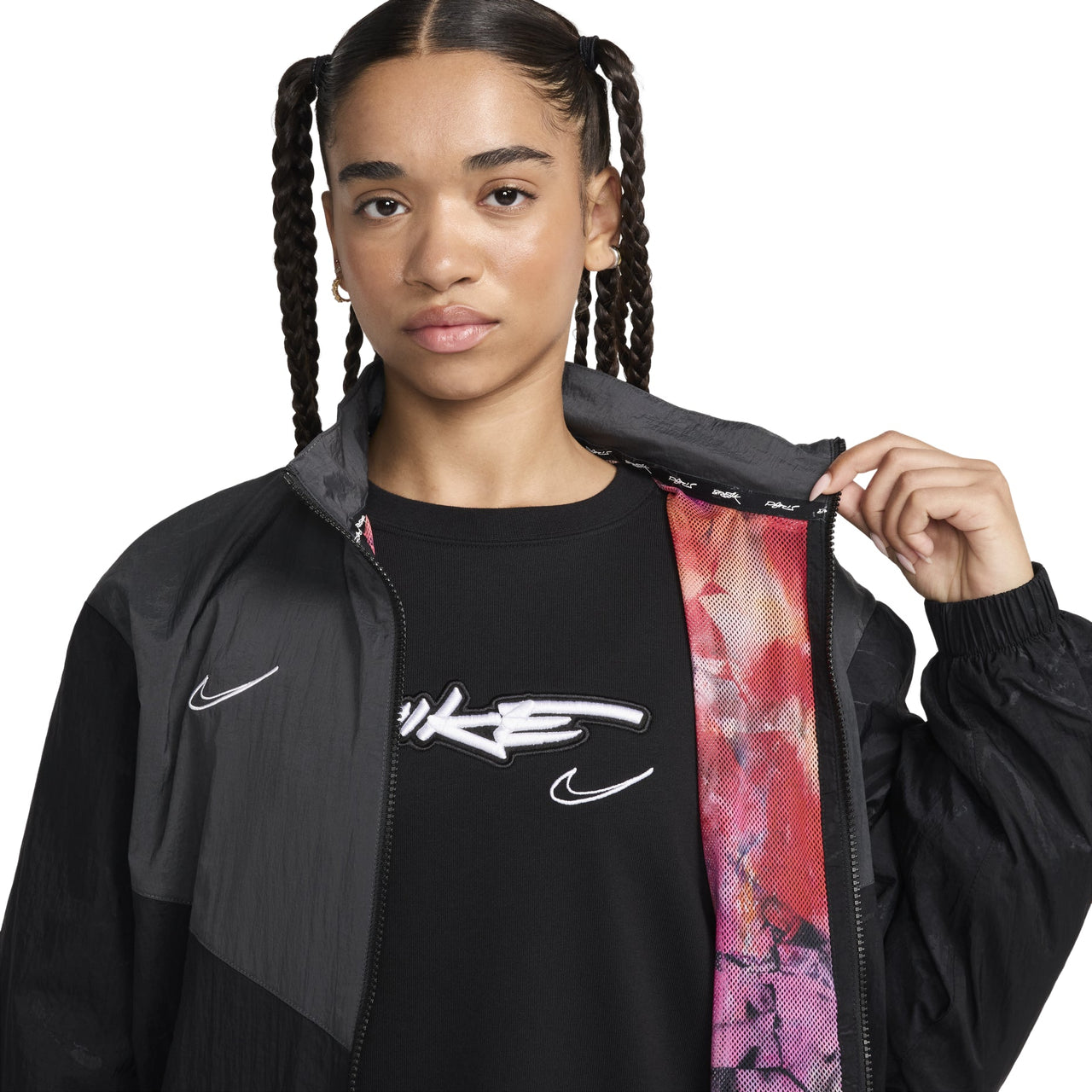 (WMNS) Nike Sportswear Breaking Windrunner Jacket Asia Sizing 'Black Anthracite' HF6069-010