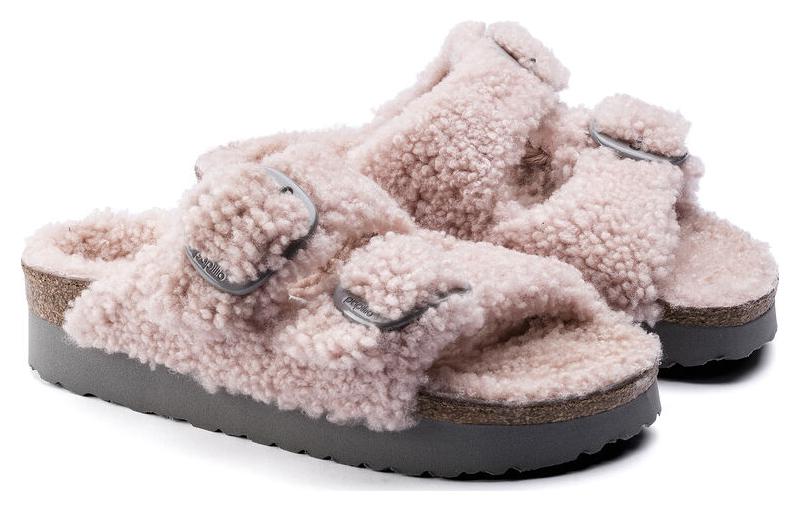 (WMNS) Birkenstock Arizona Big Buckle Shearling Narrow 'Teddy Crystal Rose' 1017643