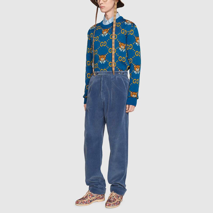 Kai x Gucci Crossover SS21 Full Print Bear Blue Logo Unisex Blue 660621-XKBW8-4795