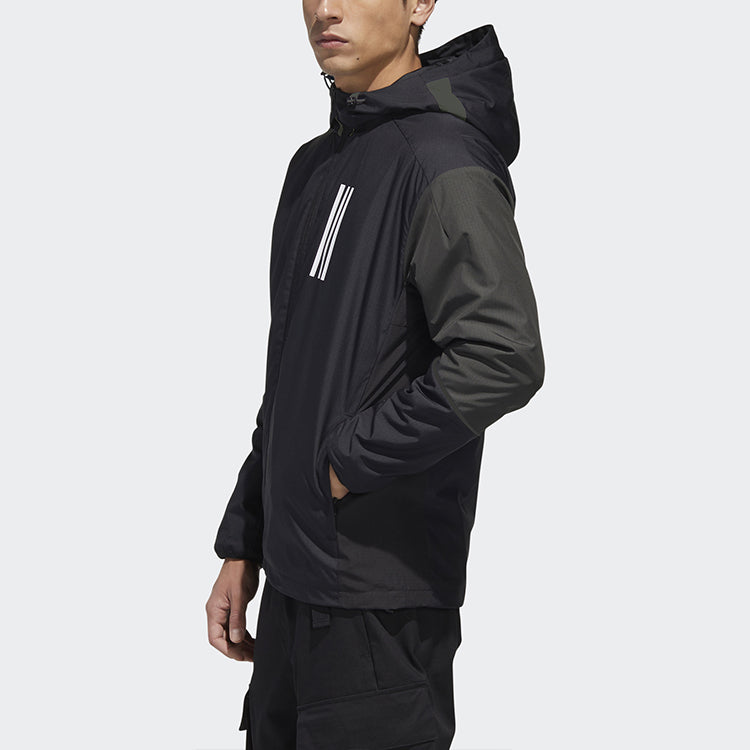 adidas WND Casual Sports hooded Windproof Jacket Black GF4023