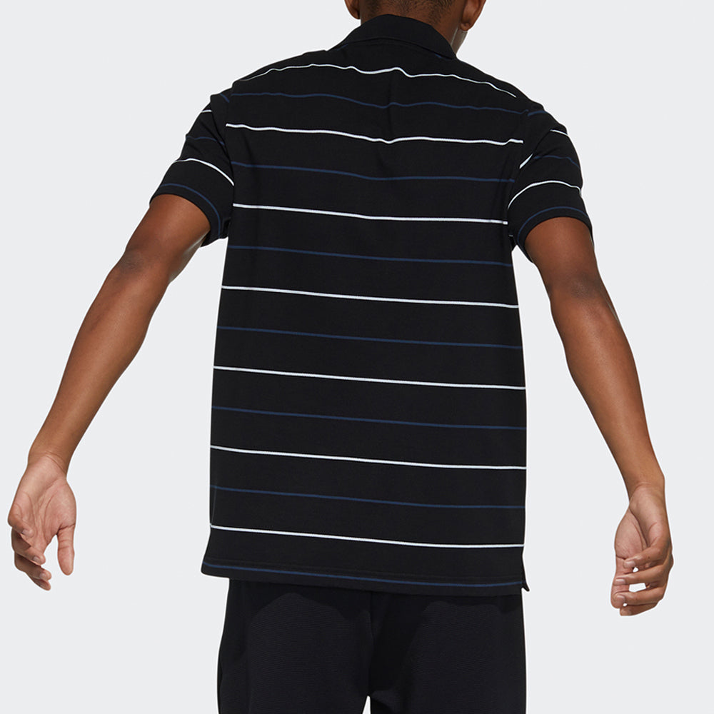 adidas Fi Polo Yarndye Striped Sports Short-sleeved Polo Shirt Men's Black GP1009