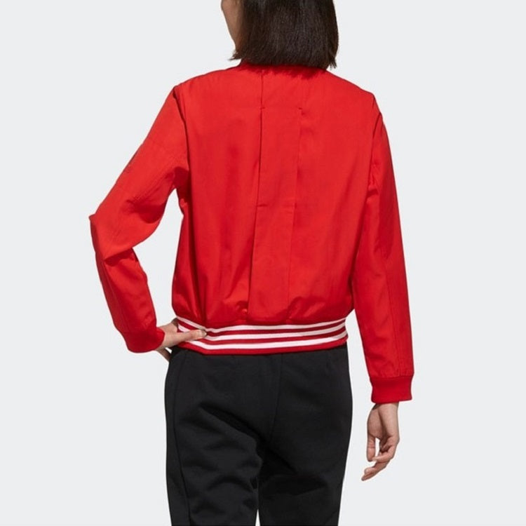 (WMNS) adidas WV 3S Zipper Casual Sports Woven Jacket Red FI9270