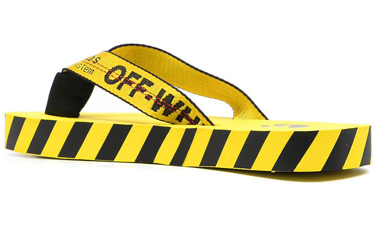Off-White Industrial Flip Flops 'Logo Tape - Yellow' OMIC002R21MAT0021810