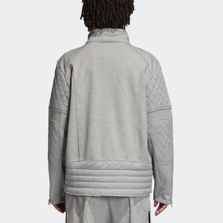 Men's adidas originals Stand Collar Loose Sports Jacket Medium Hemp Grey CD7736