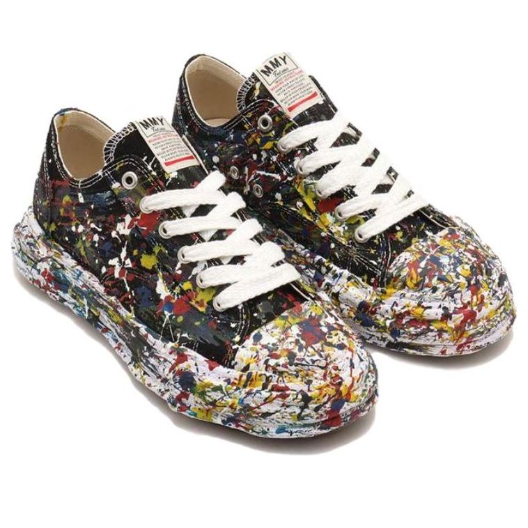 Maison MIHARA YASUHIRO Peterson23 OG Sole Canvas Low 'Sputtering Paint Black White' A14FW725-BLACK
