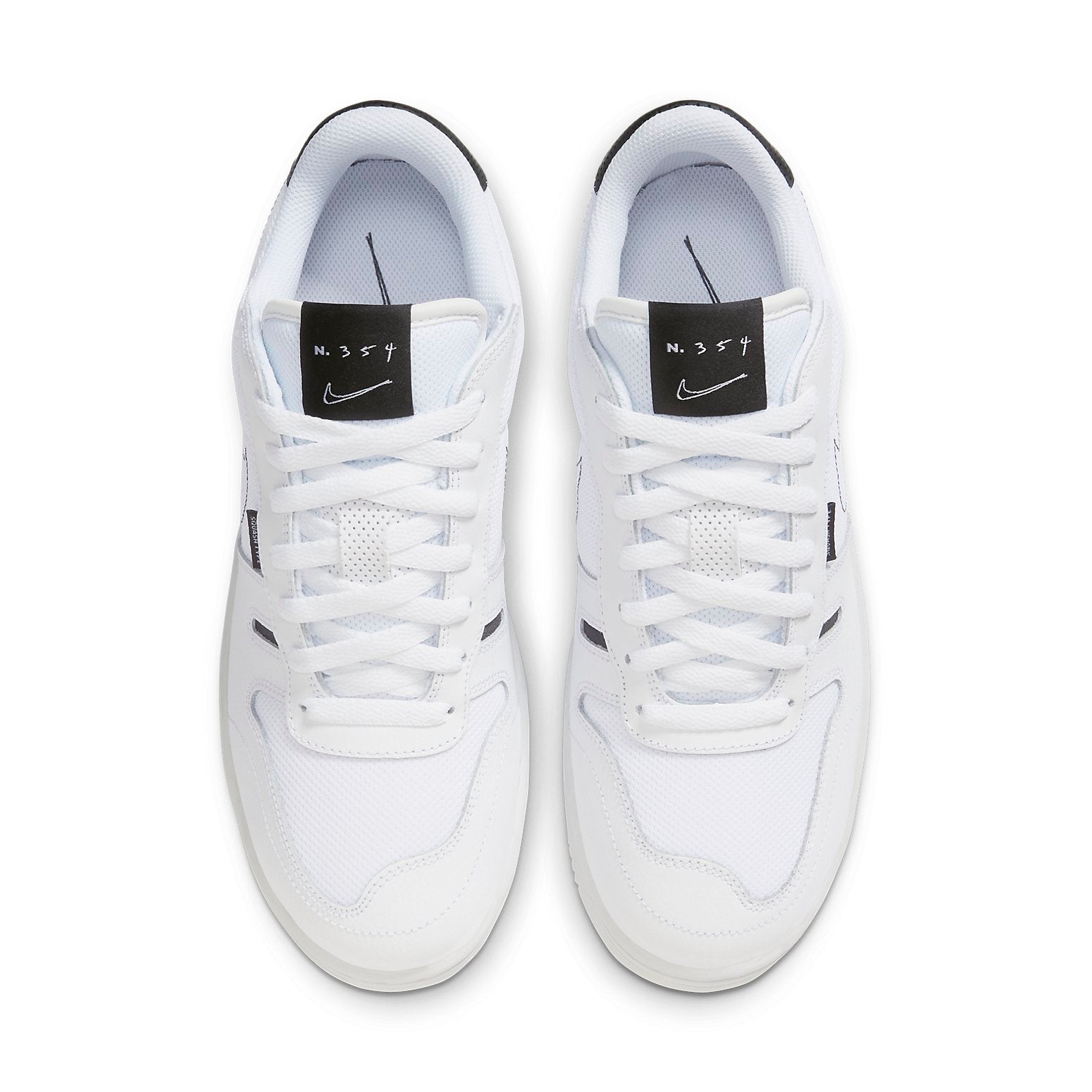 Nike Squash-Type Low Tops Casual Skateboarding Shoes White Black CT2922-100