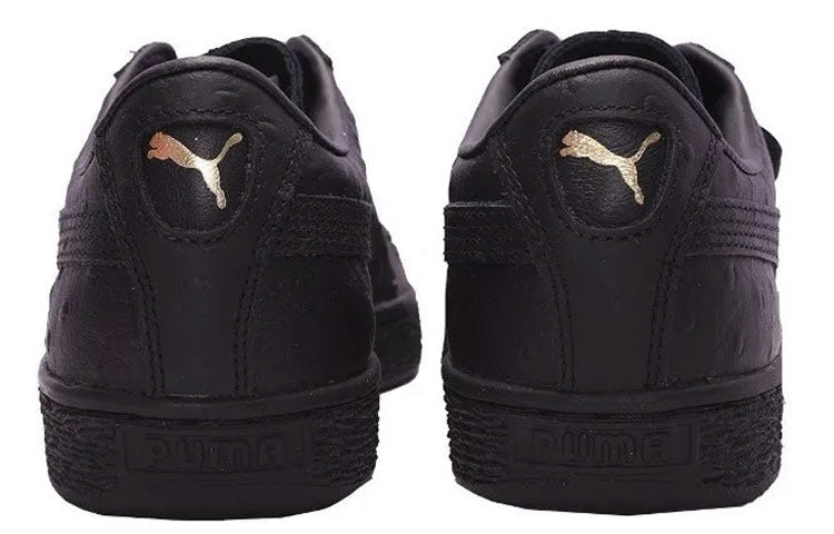(WMNS) PUMA Basket Ostrich Sneakers Black 366727-01