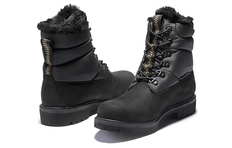 (WMNS) Timberland Heritage 6 Inch Premium Puffer Waterproof Boots 'Black with Black Fur' A2P2V001